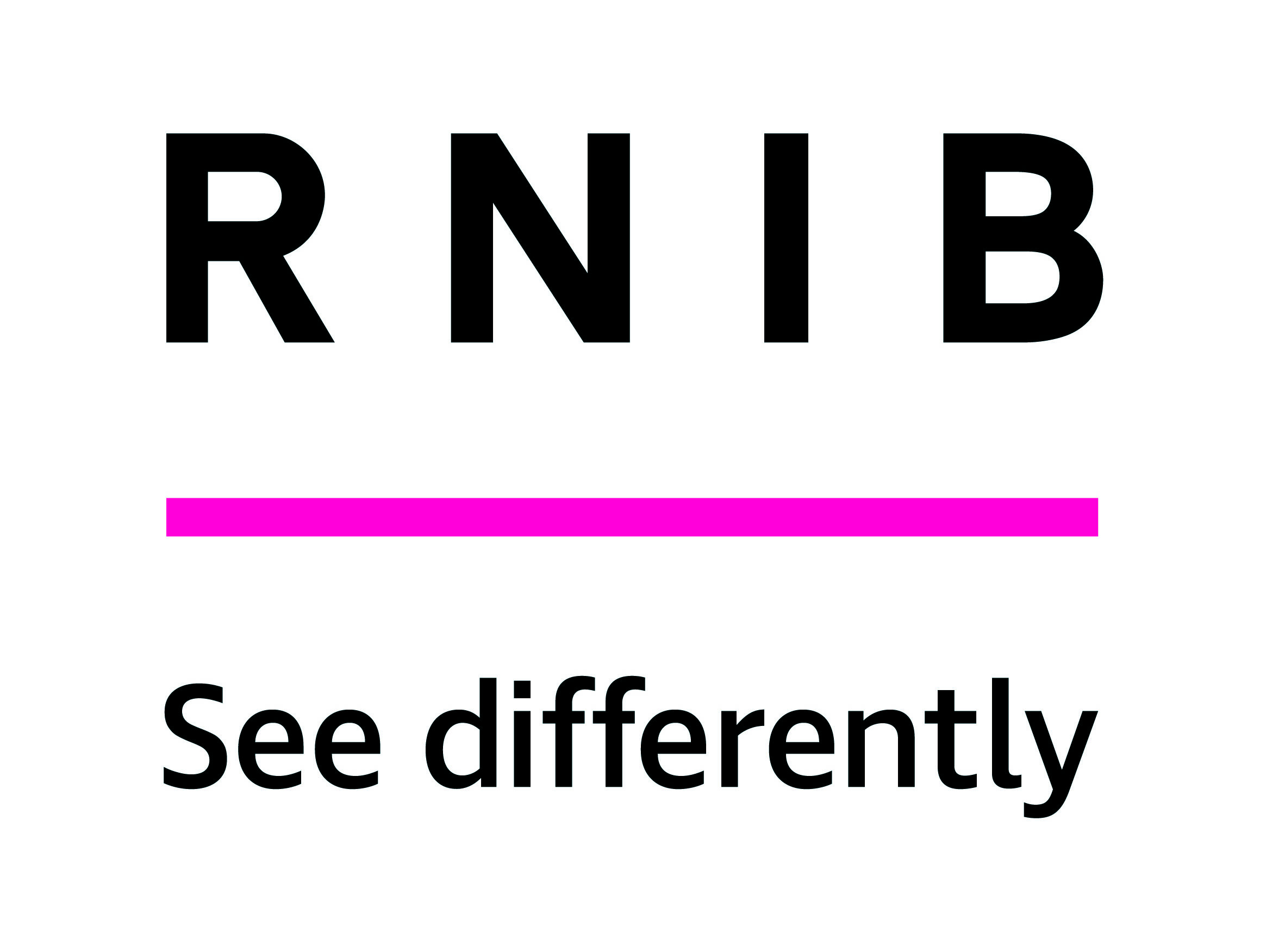 Image is the RNIB Logo with See Differently underneath RNIB