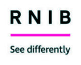 Image is the RNIB Logo with See Differently underneath RNIB