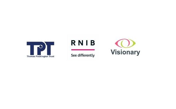 Image of 3 logos - Thomas Pocklington Trust, RNIB and Visionary