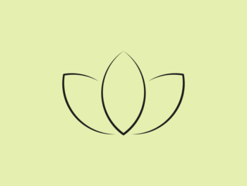 Image depicts a line drawing of a lotus flower representing well being