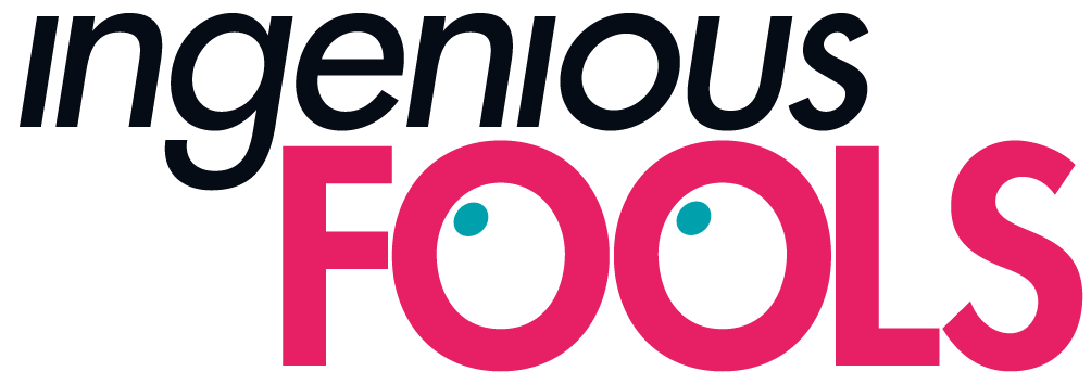 Image is the Indenious Fools Logo - the company hosing Angela De Castro 