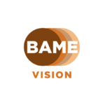 BAME Vision logo - 4 solid circles interlinked, colours left to right, Brown, Tan, Coffee and Beige. The word BAME written in white within and Vision written underneath in tan.