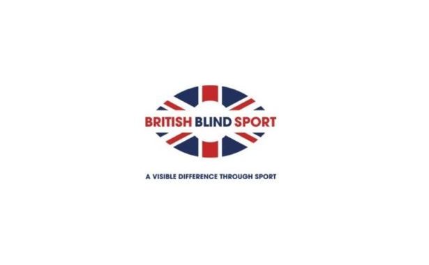 British Blind Sport logo with name of organisation through the middle of a rugby ball with a union jack design. Underneath is a strapline “A visible difference through sport”.