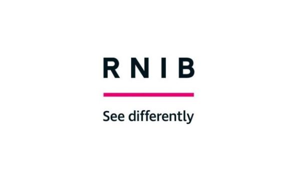 RINB logo. RNIB is in black text above a pink line. See Differntly is written underneath the pink line