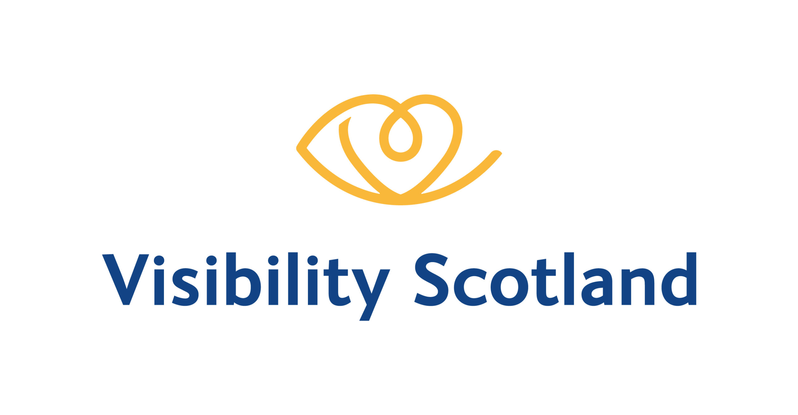 Visibility Scotland logo with drawing of an eye with a heart shape in the centre above the words “Visibility Scotland”.