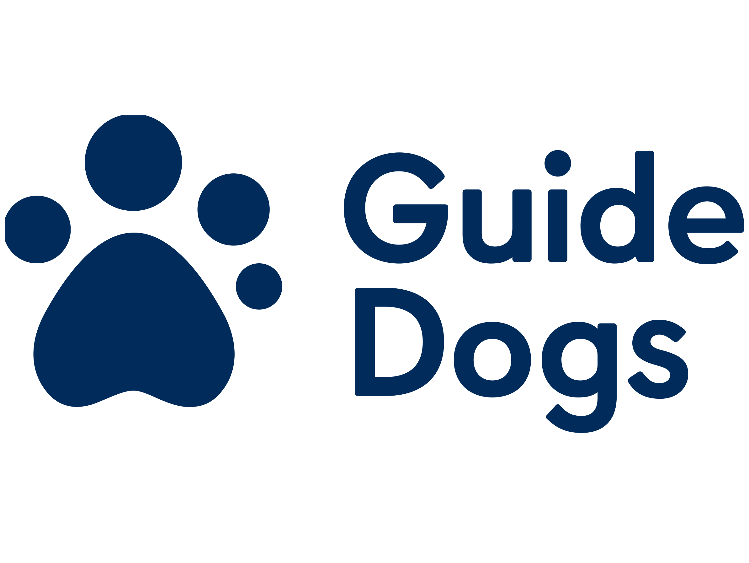 Guide Dogs Logo displayed onto a paw print