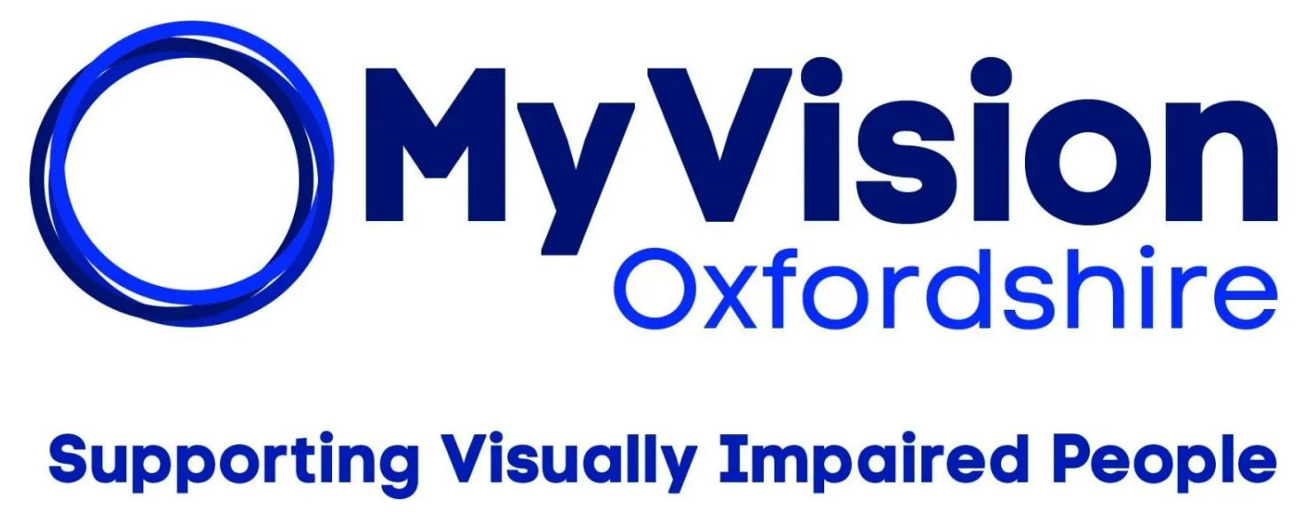 MyVision Oxfordshire logo with strapline Supporting visually impaired people
