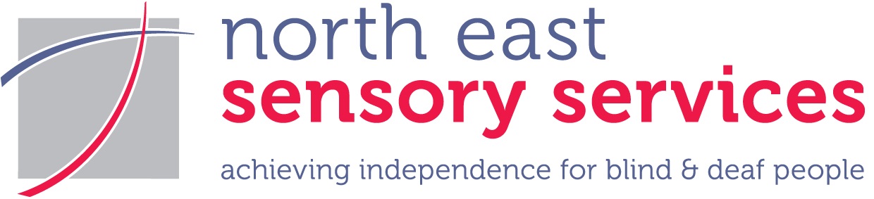 North East Sensory Services logo with strapline "achieving independence for blind and deaf people."