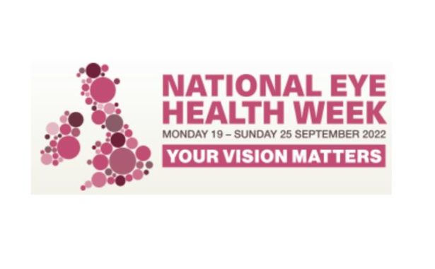 National Eye Health Week logo, Monday 19 - Sunday 25 September 2022, Your vision matters.