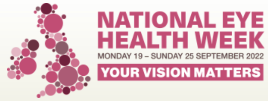 National Eye Health Week logo, Monday 19 - Sunday 25 September 2022, Your vision matters.