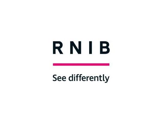 RINB logo. RNIB is in black text above a pink line. See Differntly is written underneath the pink line