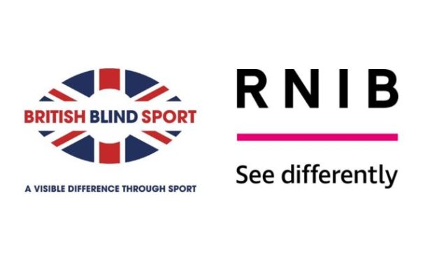 British Blind Sport logo - A visible difference through sport and RNIB logo - See differently.