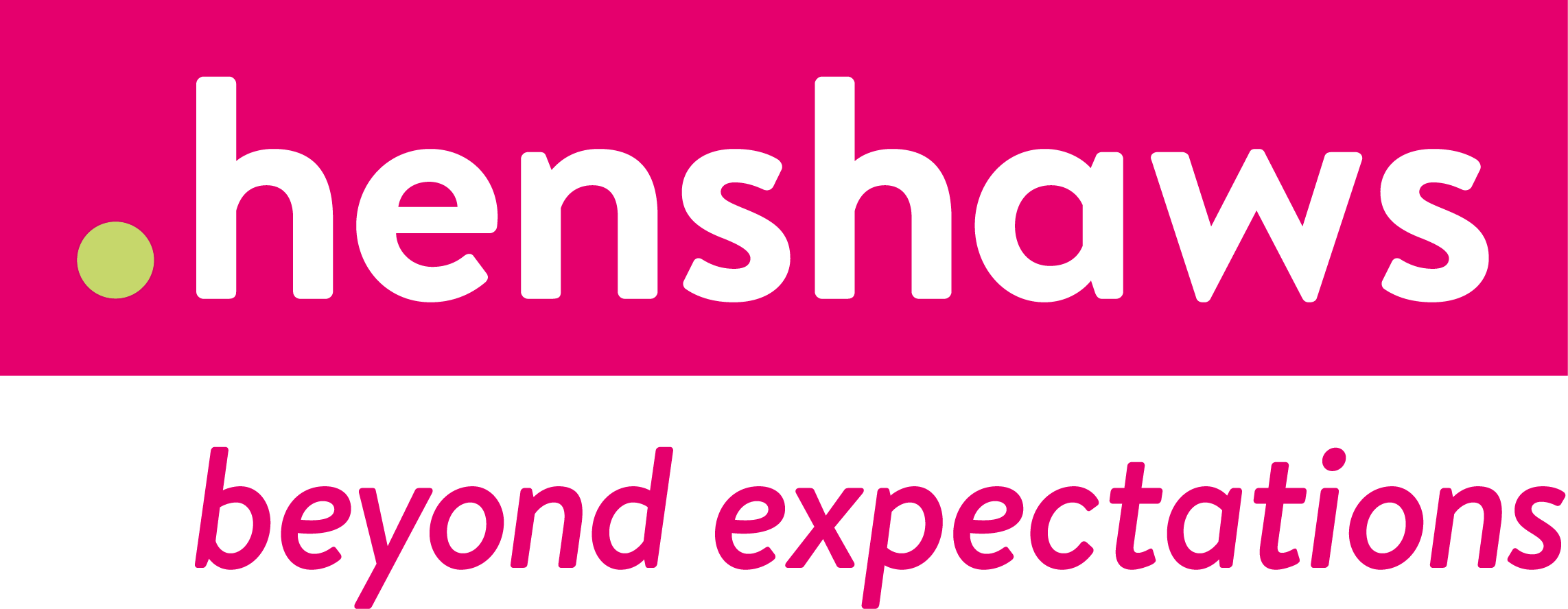 Henshaws logo with strapline "Beyond expectations".