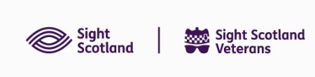 Sight Scotland logo on the left and Sight Scotland Veterans logo on the right.