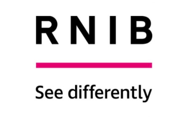 RINB logo. RNIB is in black text above a pink line. See Differntly is written underneath the pink line