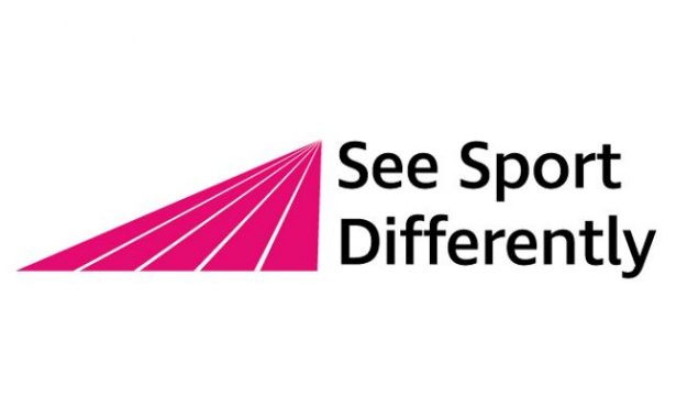 See Sport Differently logo with pink triangle on the left hand side.