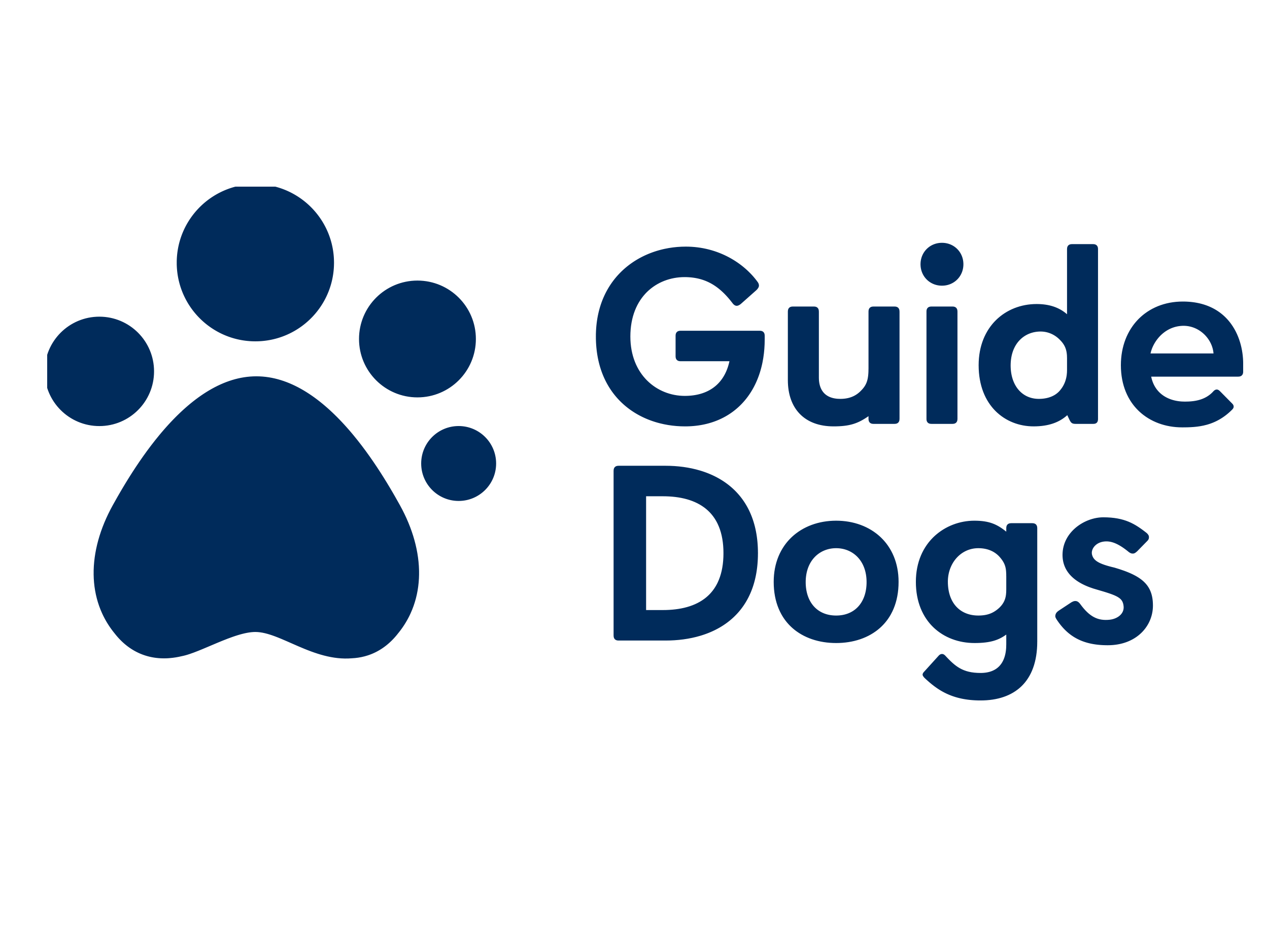 Guide Dogs Logo displayed onto a paw print