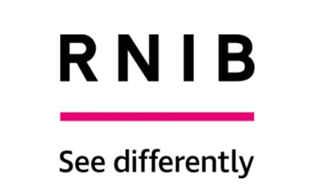 RINB logo. RNIB is in black text above a pink line. See Differntly is written underneath the pink line