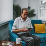 Blind veteran Fred using a tablet