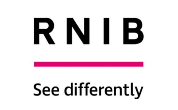 RINB logo. RNIB is in black text above a pink line. See Differntly is written underneath the pink line