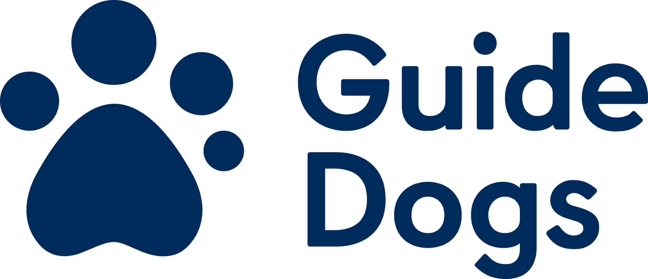Guide Dogs Logo displayed onto a paw print