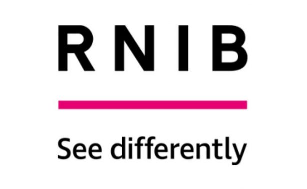 RINB logo. RNIB is in black text above a pink line. See Differntly is written underneath the pink line