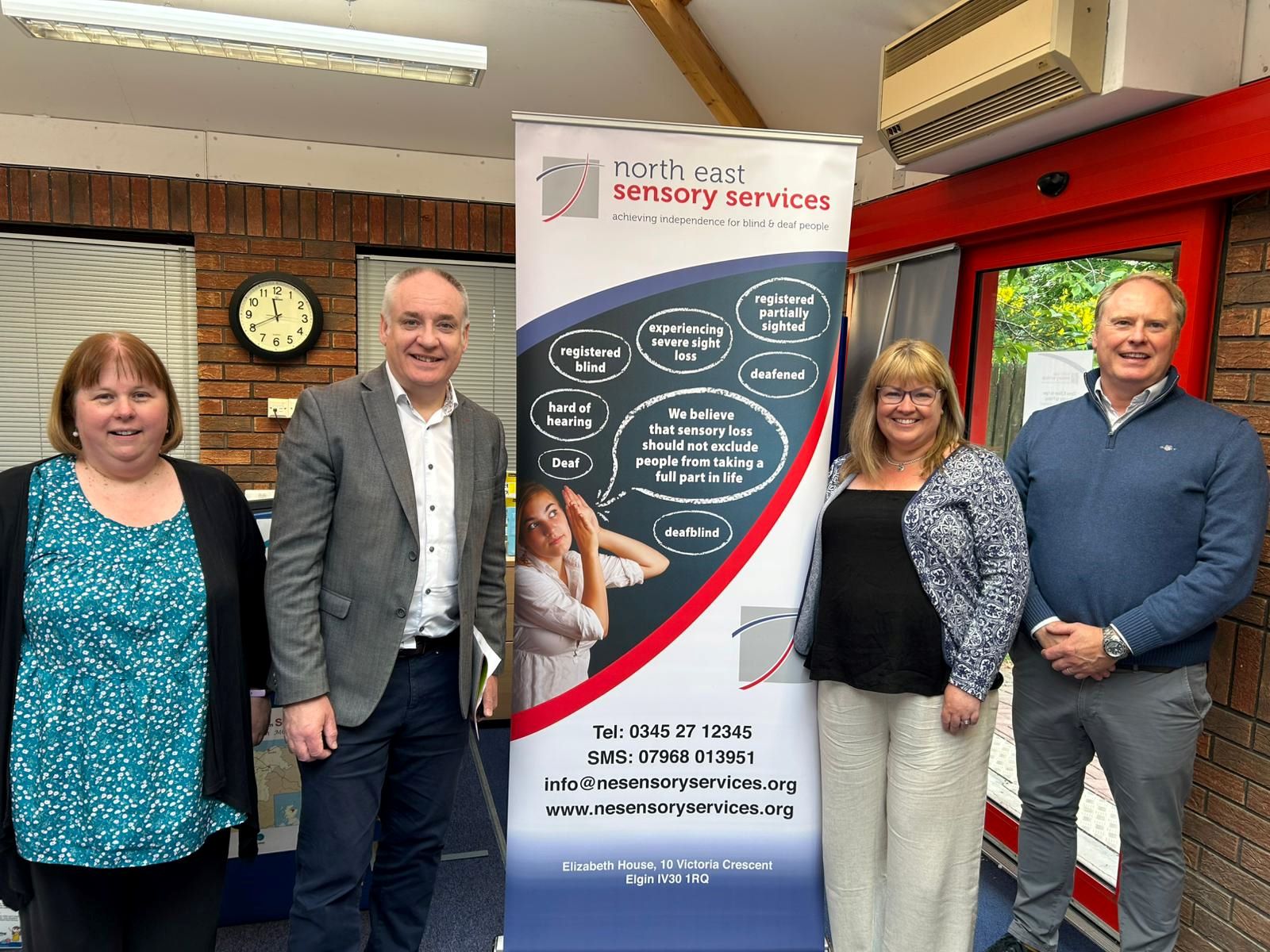 (L-R): Libby Hillhouse, NESS training and information officer, Richard Lochhead MSP, Carla Marchbank, NESS statutory services manager, Alan Bell, NESS interim chief executive.