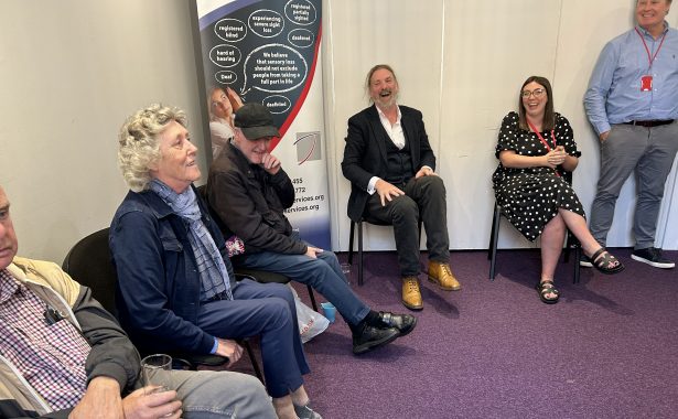 Chris Law MP speaking to NESS service users and staff.