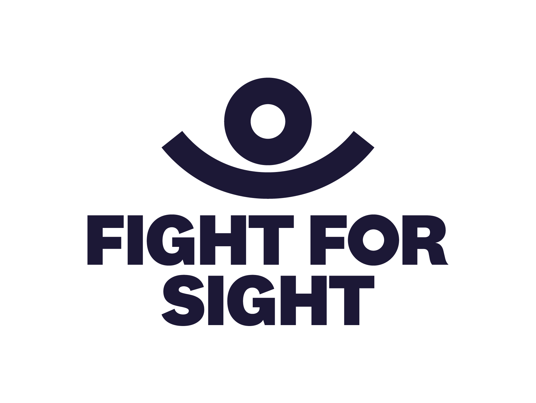 Fight for Sight logo Fight for Sight logo. Image resembles an eye and an eyelid. The upward curve of the eyelid equally represents arms up stretched. As a whole the logo represents our Vision to 'Save Sight. Change Lives.'