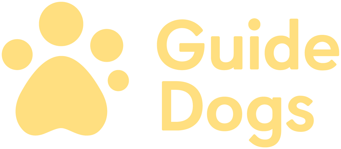 Guide Dog Logo Paw plus the words Guide Dogs