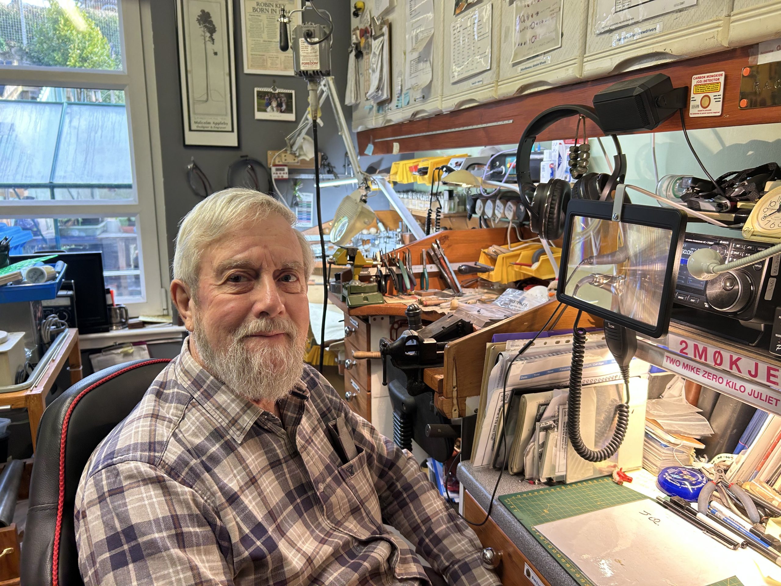 Robin Key in his jewellery studio.