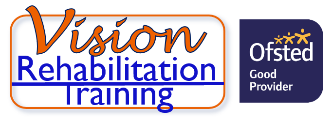 Logos left to right: Vision Rheabilitation Training and Ofsted Good Provider