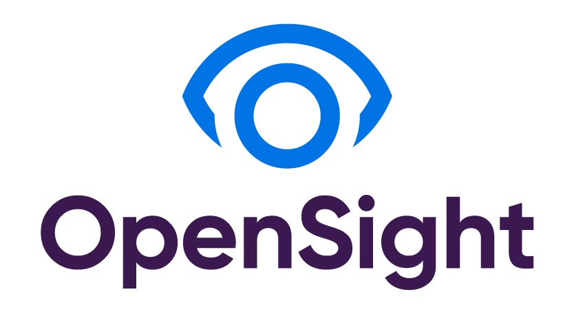 “OpenSight logo featuring a stylized blue eye icon above the word ‘OpenSight’ in bold purple text on a light background.”
