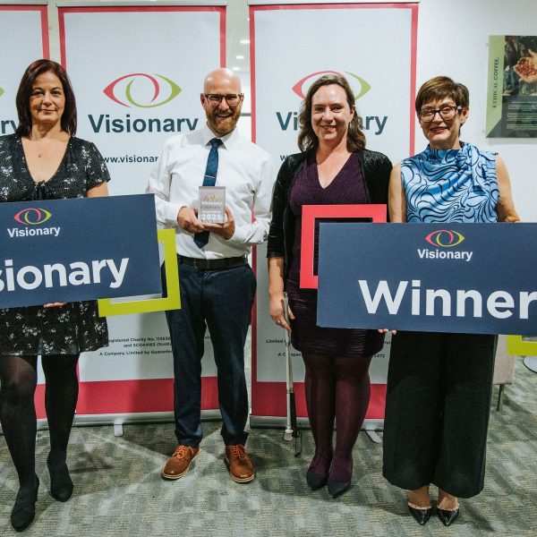 Representatives from MySight York, who won an award in 2025 with Eleanor Southwood, Fight for Sight, the award sponsor