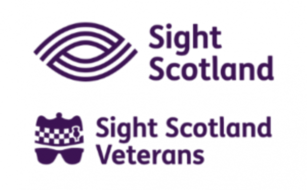 Sight Scotland log above and Sight Scotland Veterans logo below.