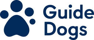 Guide Dogs Logo displayed onto a paw print