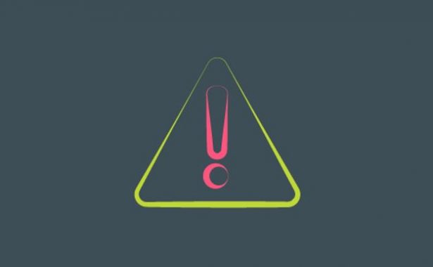 An exclamation mark in a triangle.